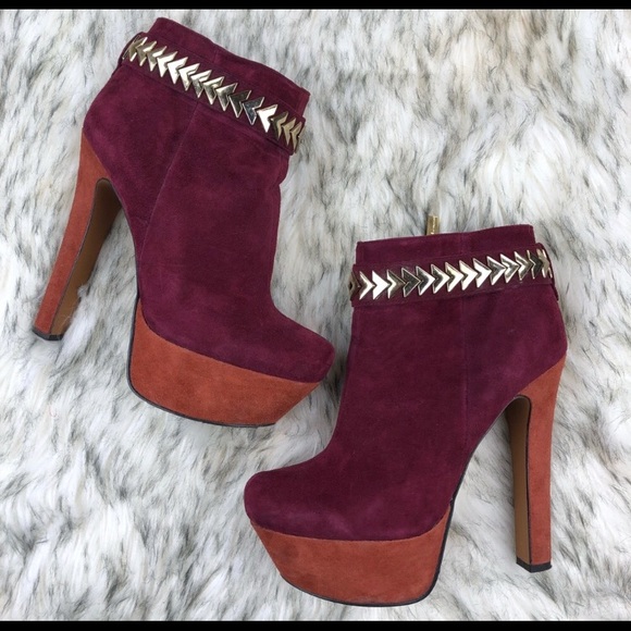 H By Halston Mollie Platform Color Block Booties - Picture 1 of 5